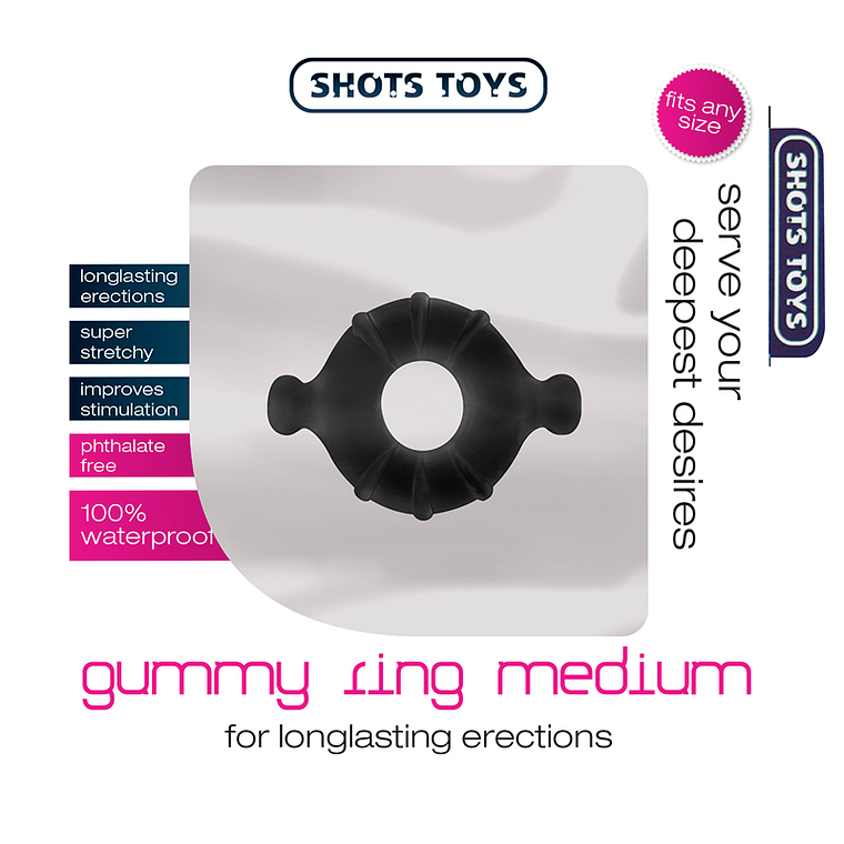 ANEL PARA O PÉNIS GUMMY RING MÉDIO 2