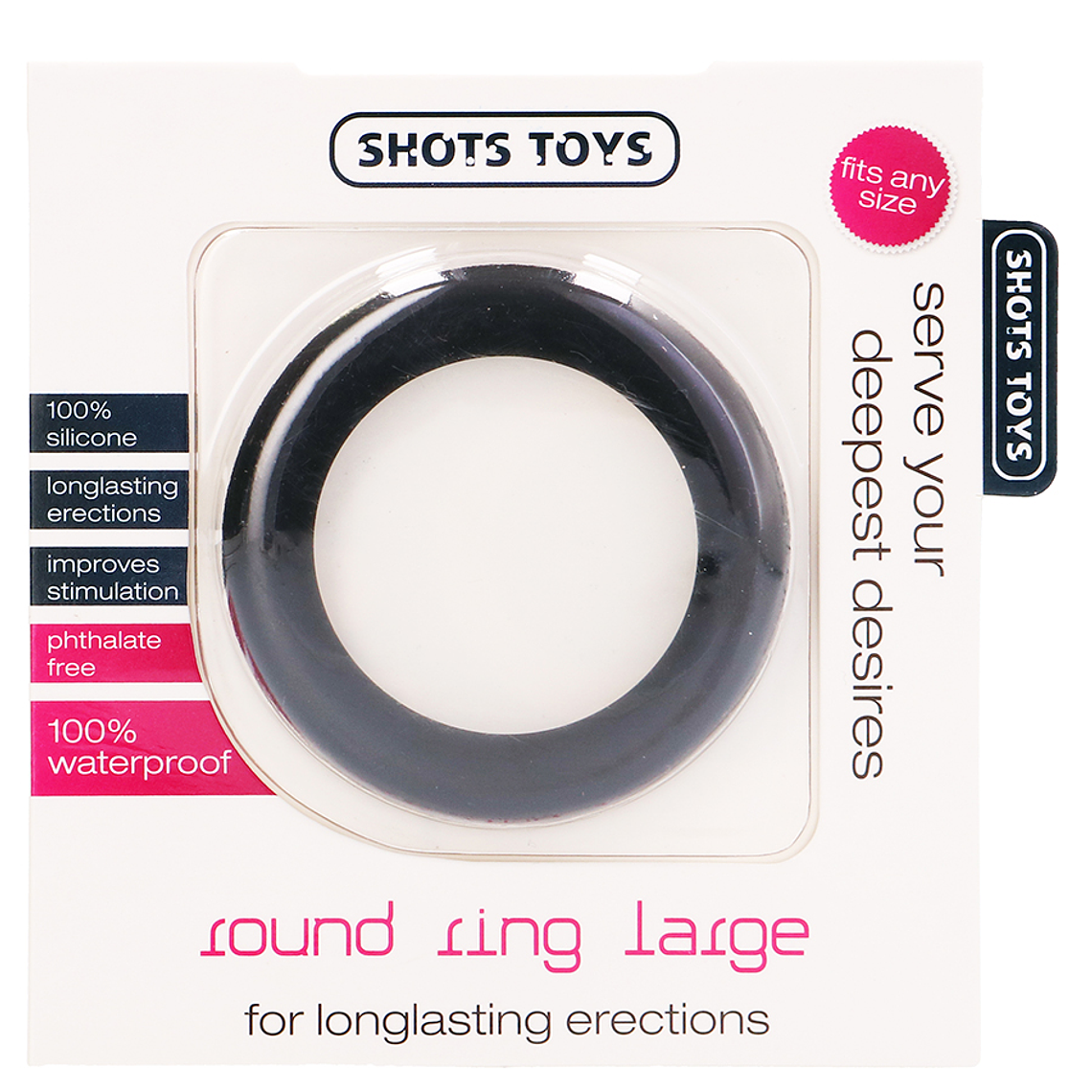 ANEL PARA O PÉNIS ROUND RING LARGE PRETO 2