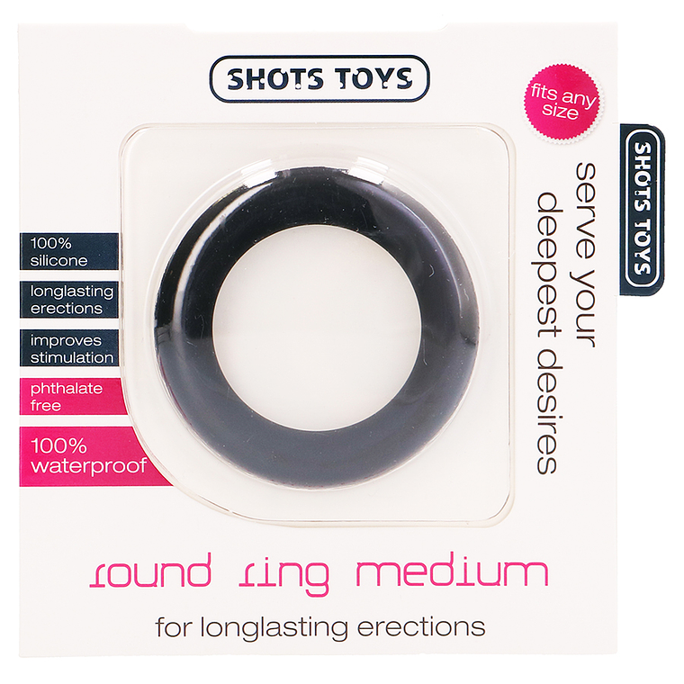 ANEL PARA O PÉNIS ROUND RING MEDIUM PRETO 2