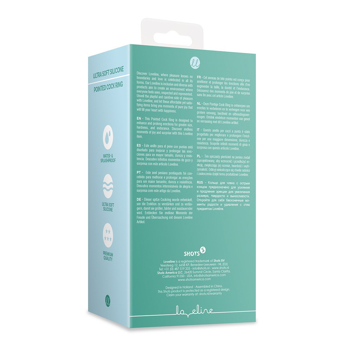 ANEL PARA O PÉNIS ULTRA SOFT SILICONE POINTED BLUE GRASS LOVELINE 3