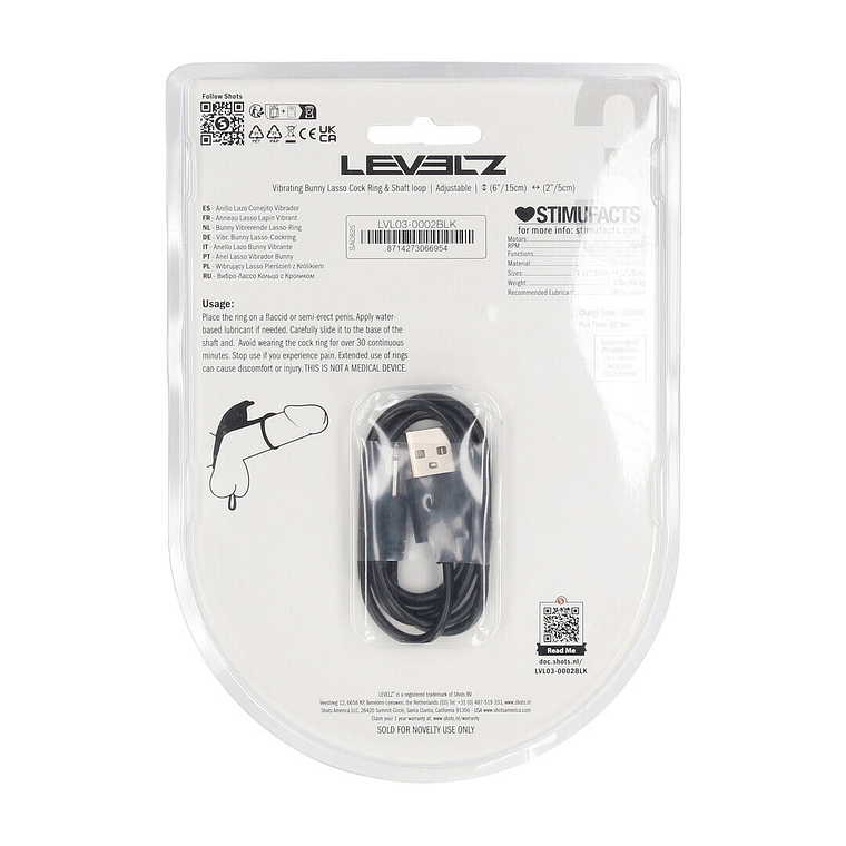 ANEL VIBRATÓRIO E AJUSTÁVEL PARA O PÉNIS EM SILICONE LEVELZ 3