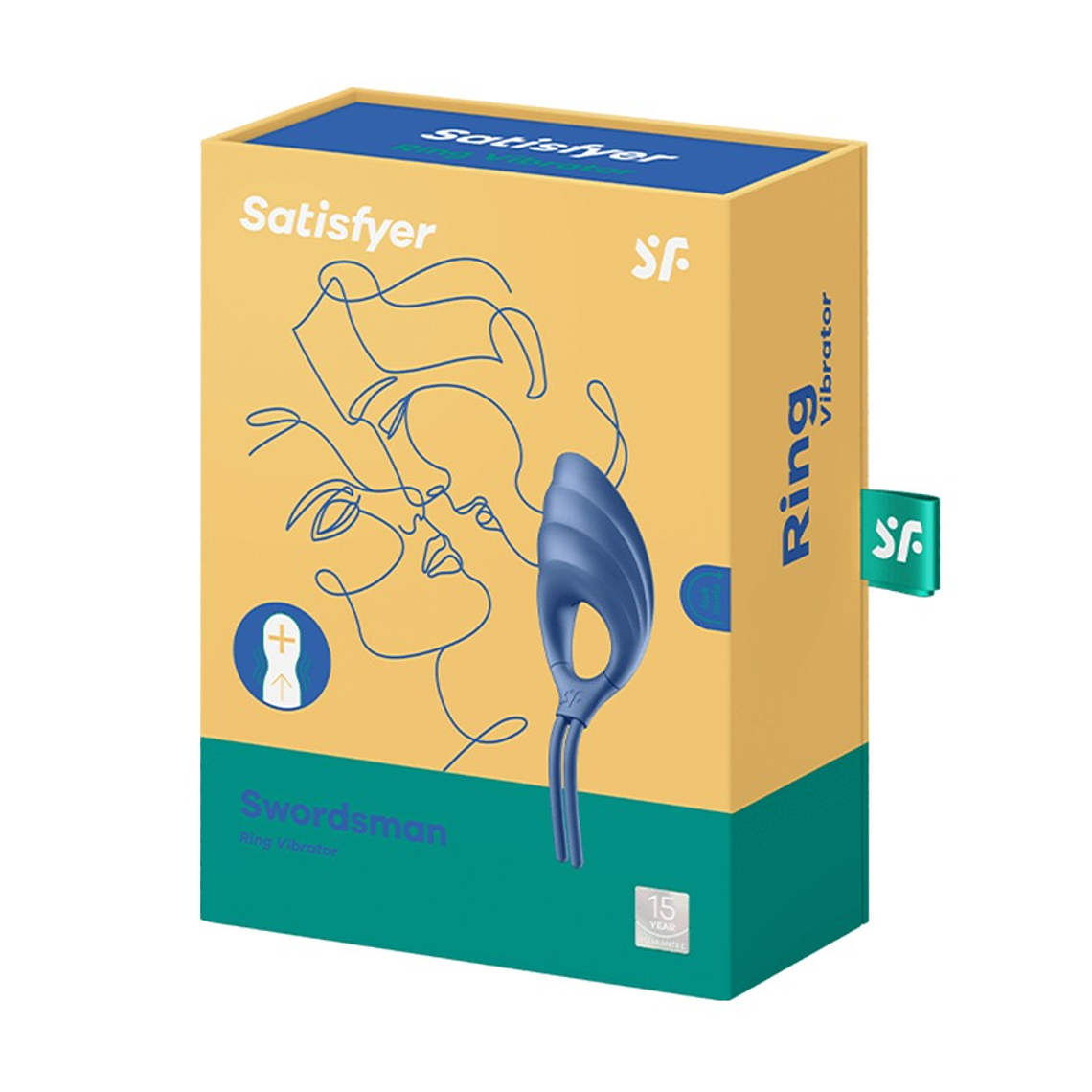 ANEL VIBRATÓRIO SWORDSMAN SATISFYER AZUL 2