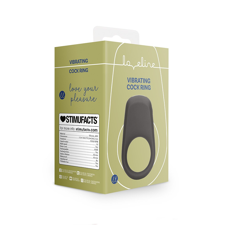 ANÉL PARA O PÉNIS COM VIBRAÇÃO LICORICE BLACK LOVELINE 2