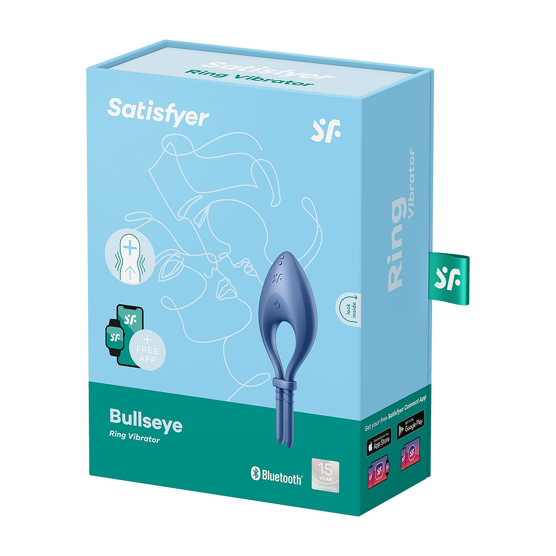 ANEL VIBRATÓRIO BULLSEYE COM APP SATISFYER AZUL 6