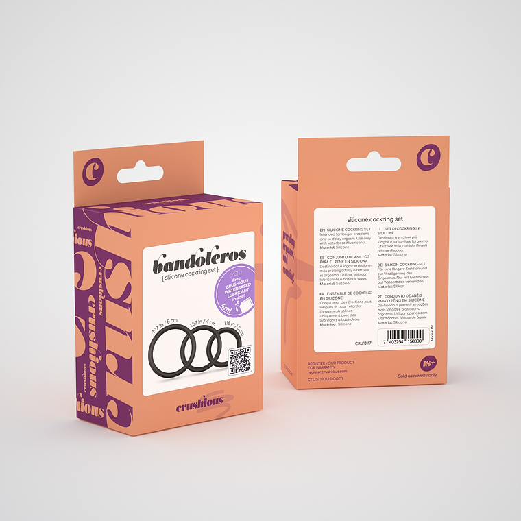 BANDOLEROS CONJUNTO DE ANÉIS DE SILICONE PARA O PÉNIS CRUSHIOUS 5