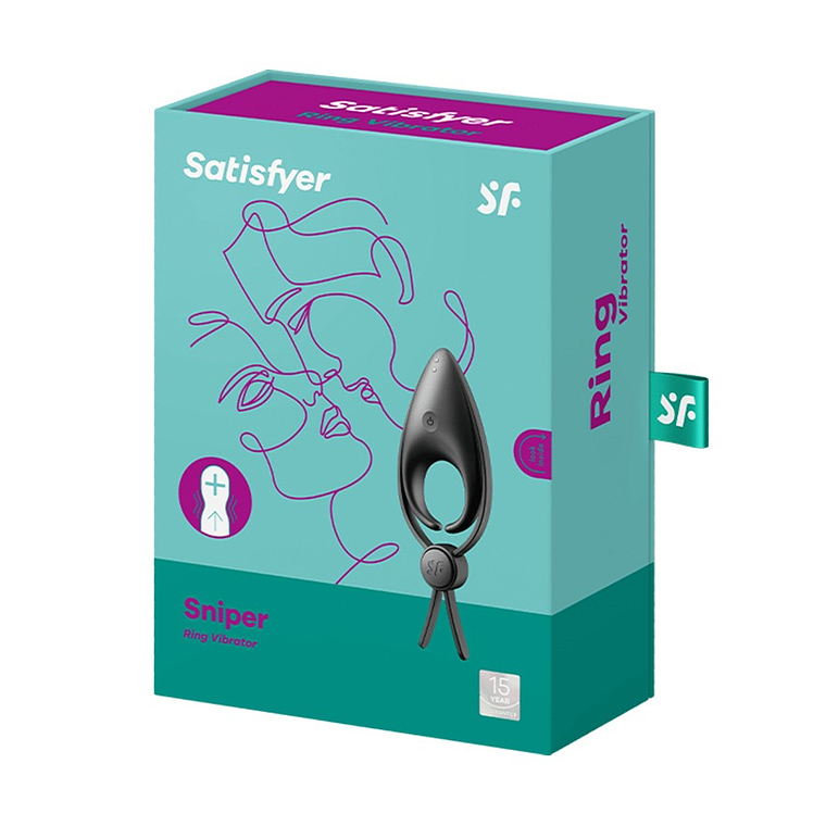 ANEL VIBRATÓRIO SNIPER SATISFYER PRETO 6