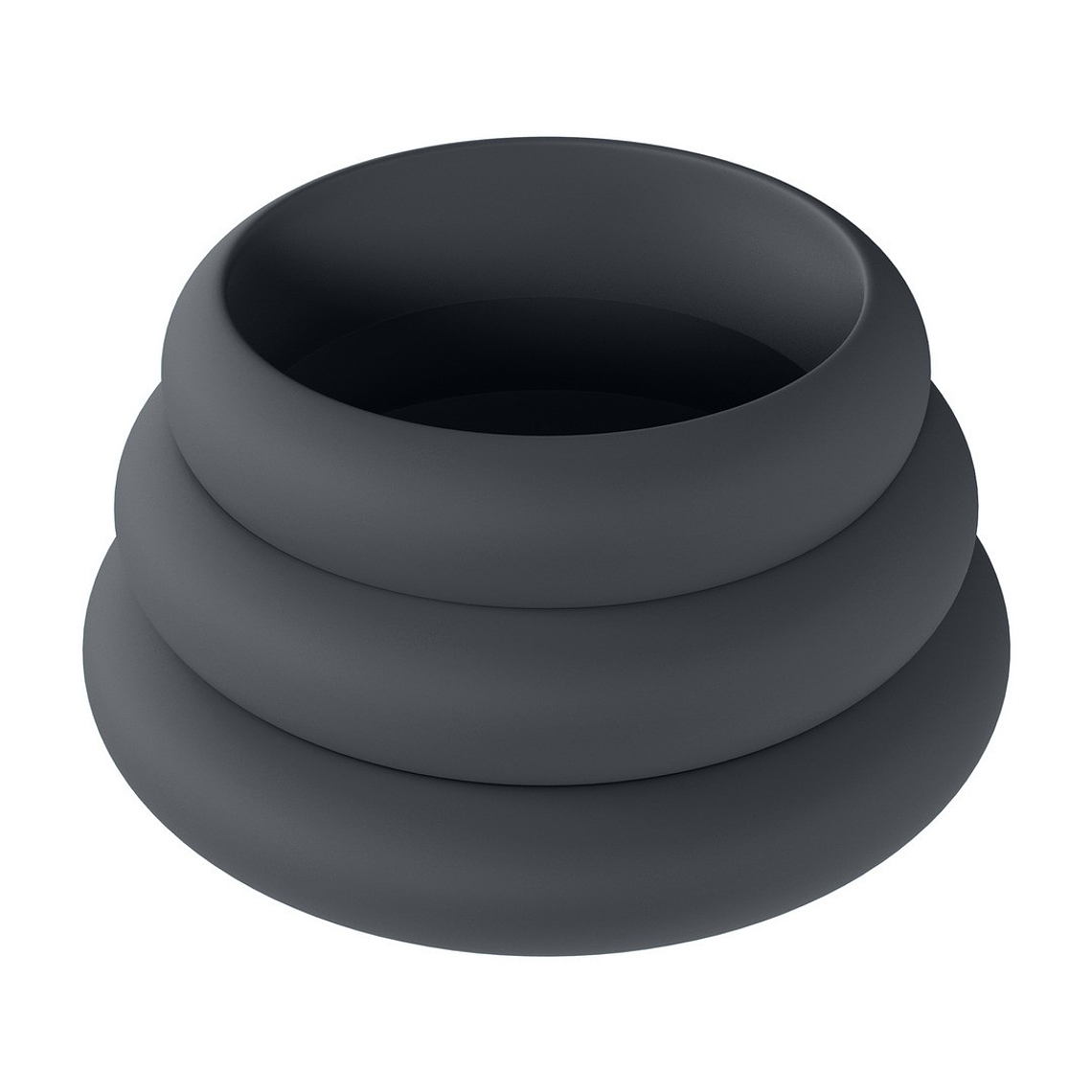 CONJUNTO DE 3 ANÉIS EM SILICONE PARA O PÉNIS WIDE O S/M/L PRETO LEVELZ 1