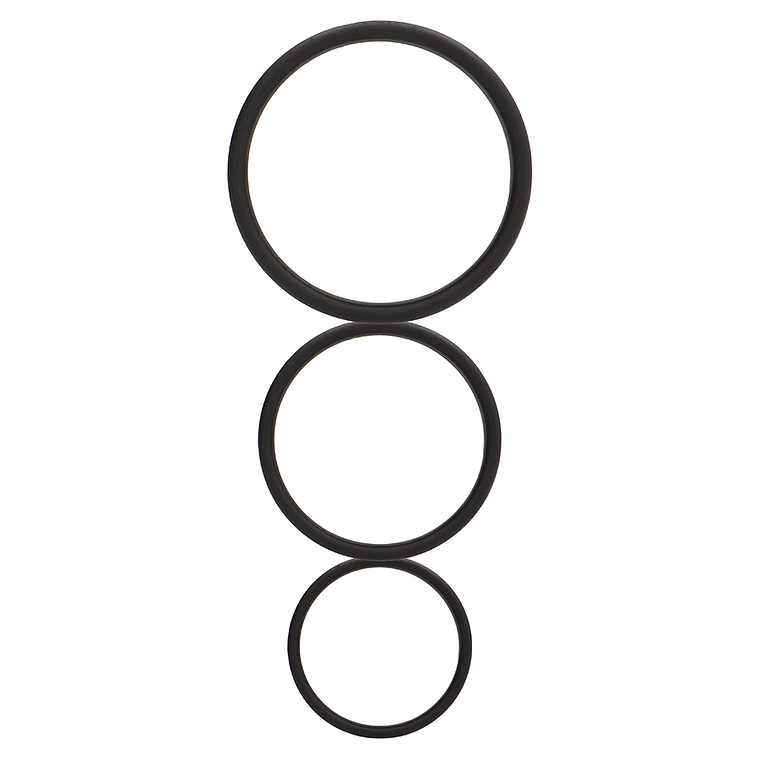 CONJUNTO DE ANÉIS PARA O PÉNIS FLAT COCK RINGS SET PRETOS 1