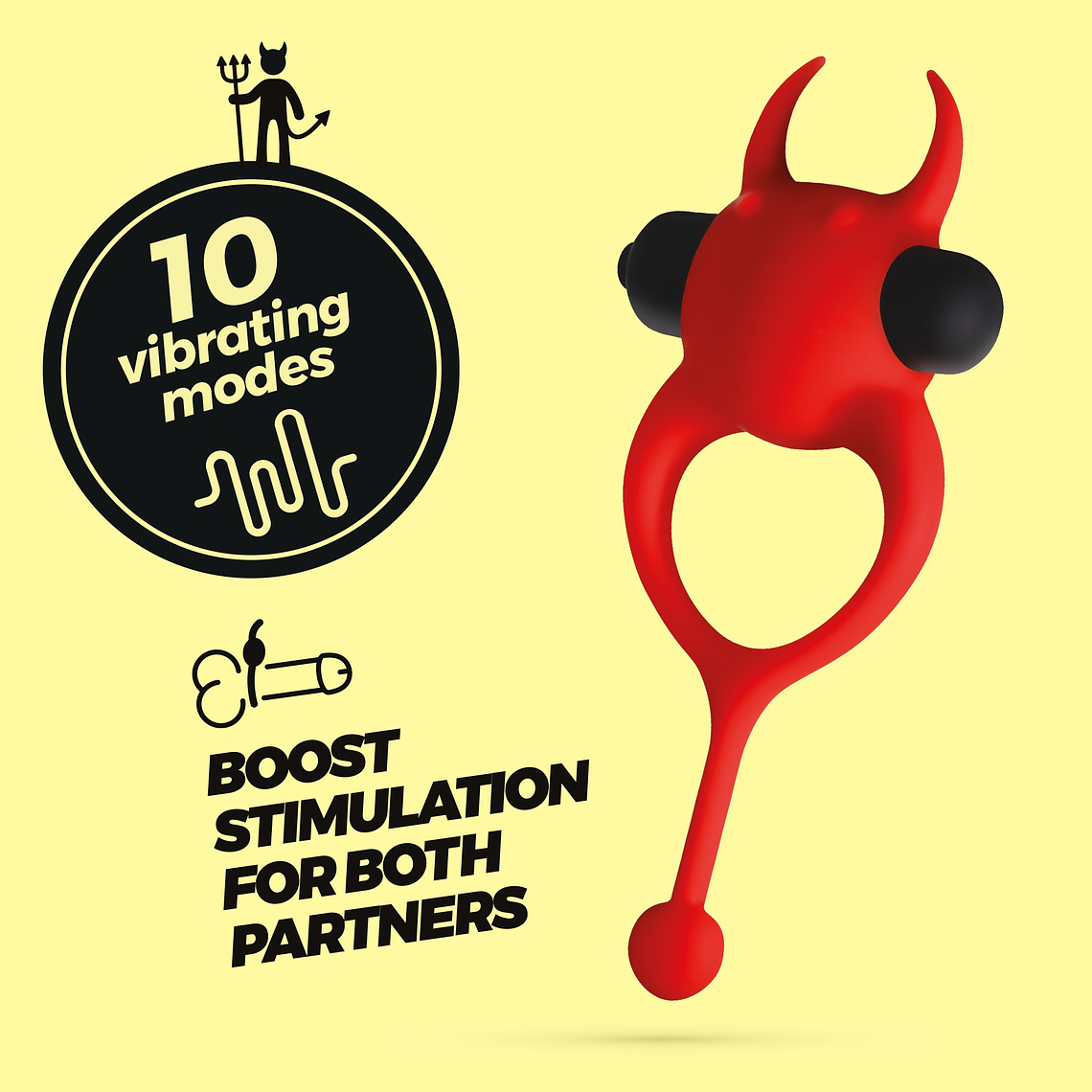 DAEMON ANEL PARA O PÉNIS COM VIBRAÇÃO VERMELHO CRUSHIOUS 1