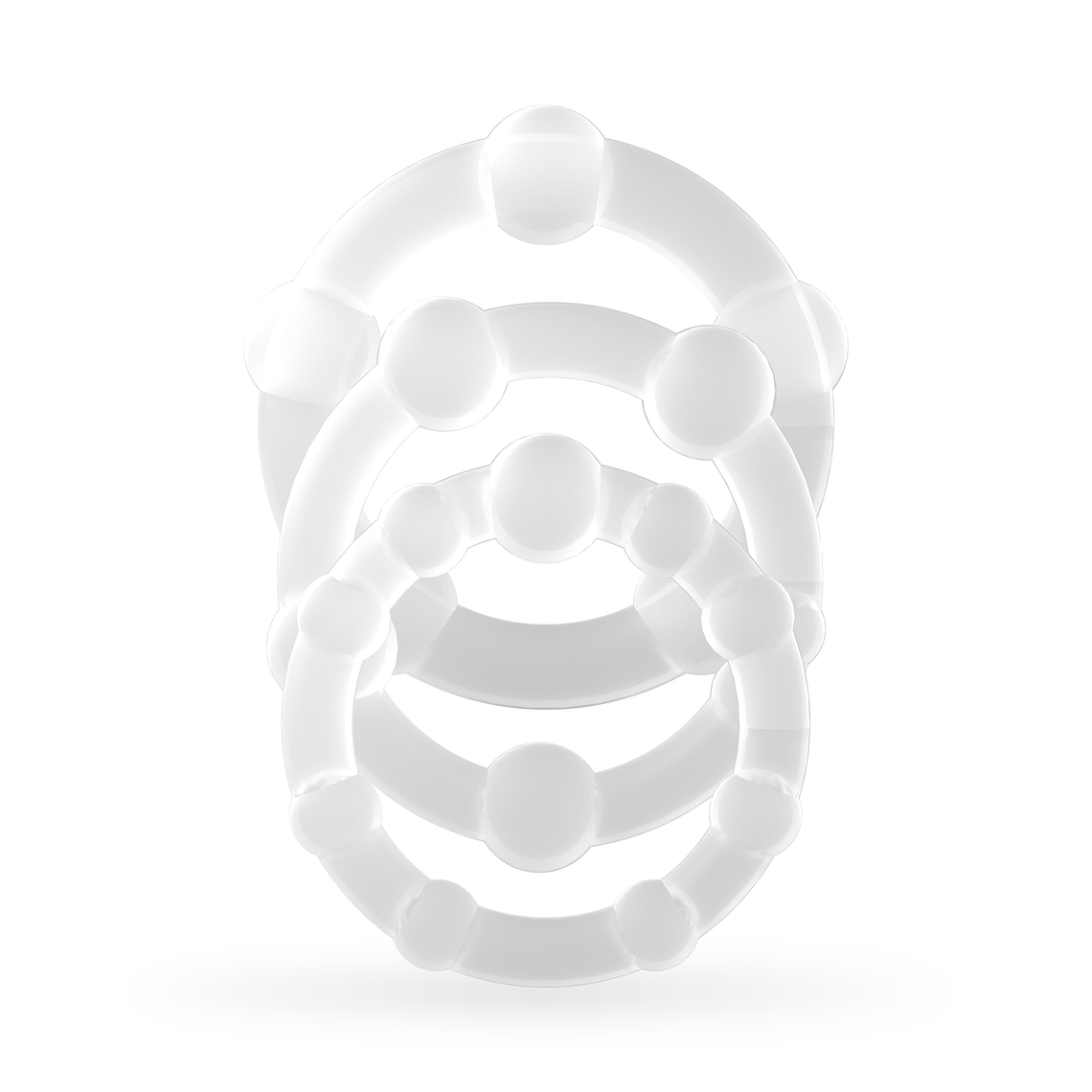 SET DE ANÉIS PENIANOS TRIPLE BEAD TRANSPARENTES CRUSHIOUS 2