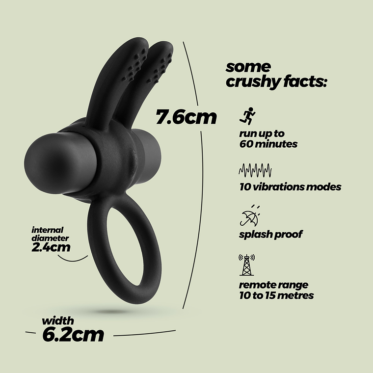 NACHO ANEL VIBRATÓRIO COM CONTROLO REMOTO CRUSHIOUS 9