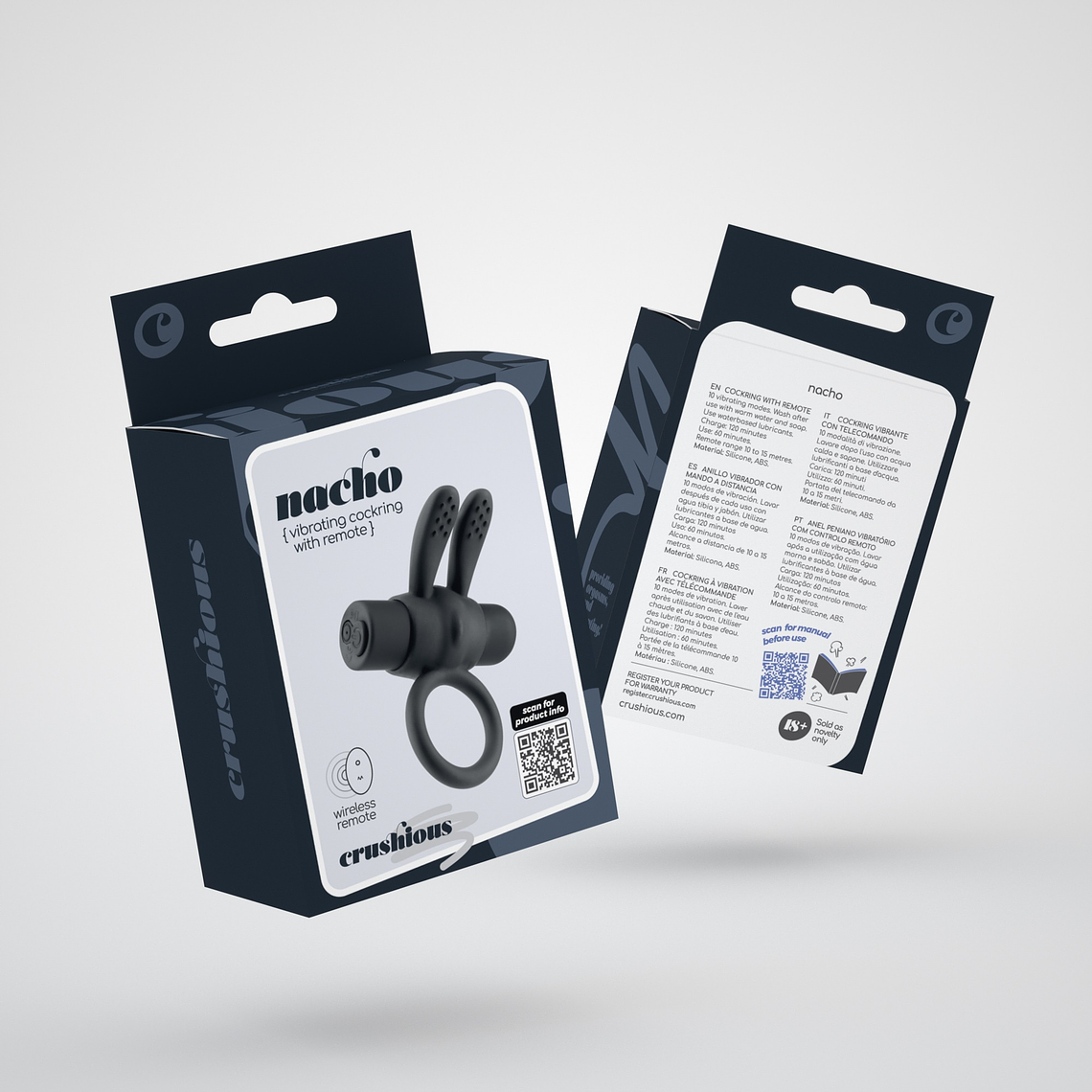 NACHO ANEL VIBRATÓRIO COM CONTROLO REMOTO CRUSHIOUS 12