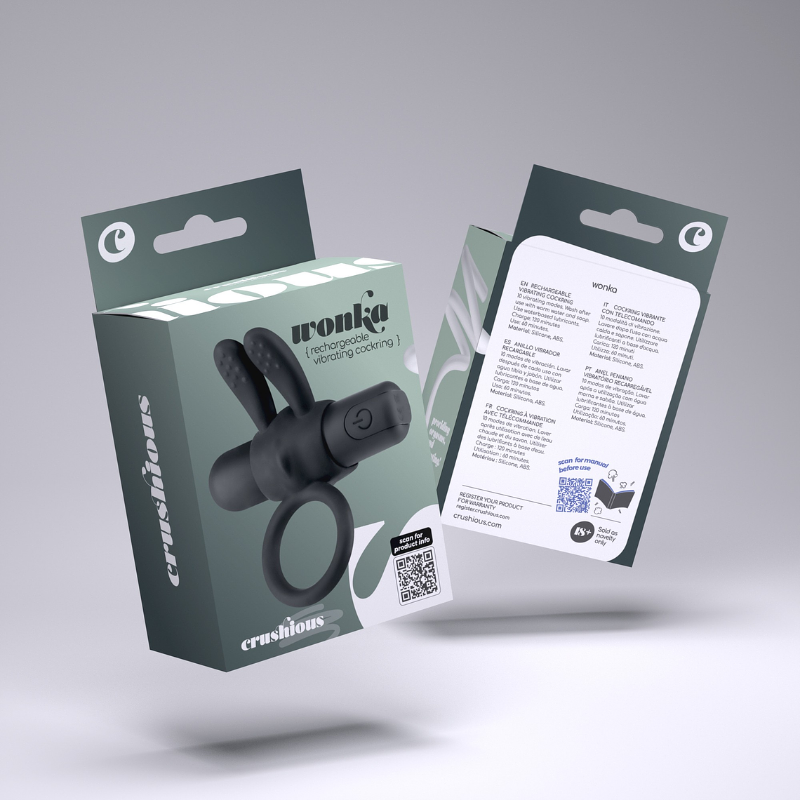 WONKA ANEL PARA PÉNIS COM BALA VIBRATÓRIA RECARREGÁVEL CRUSHIOUS 11