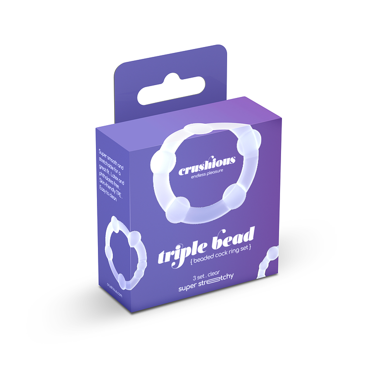 SET DE ANÉIS PENIANOS TRIPLE BEAD TRANSPARENTES CRUSHIOUS 9