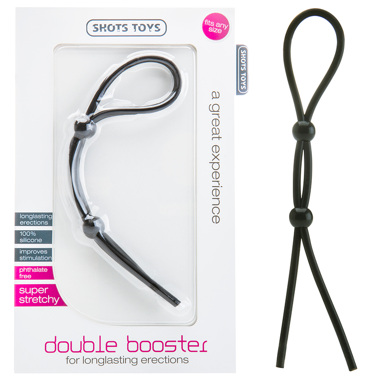 ANEL AJUSTÁVEL PARA O PÉNIS E TESTÍCULOS DOUBLE BOOSTER PRETO 2