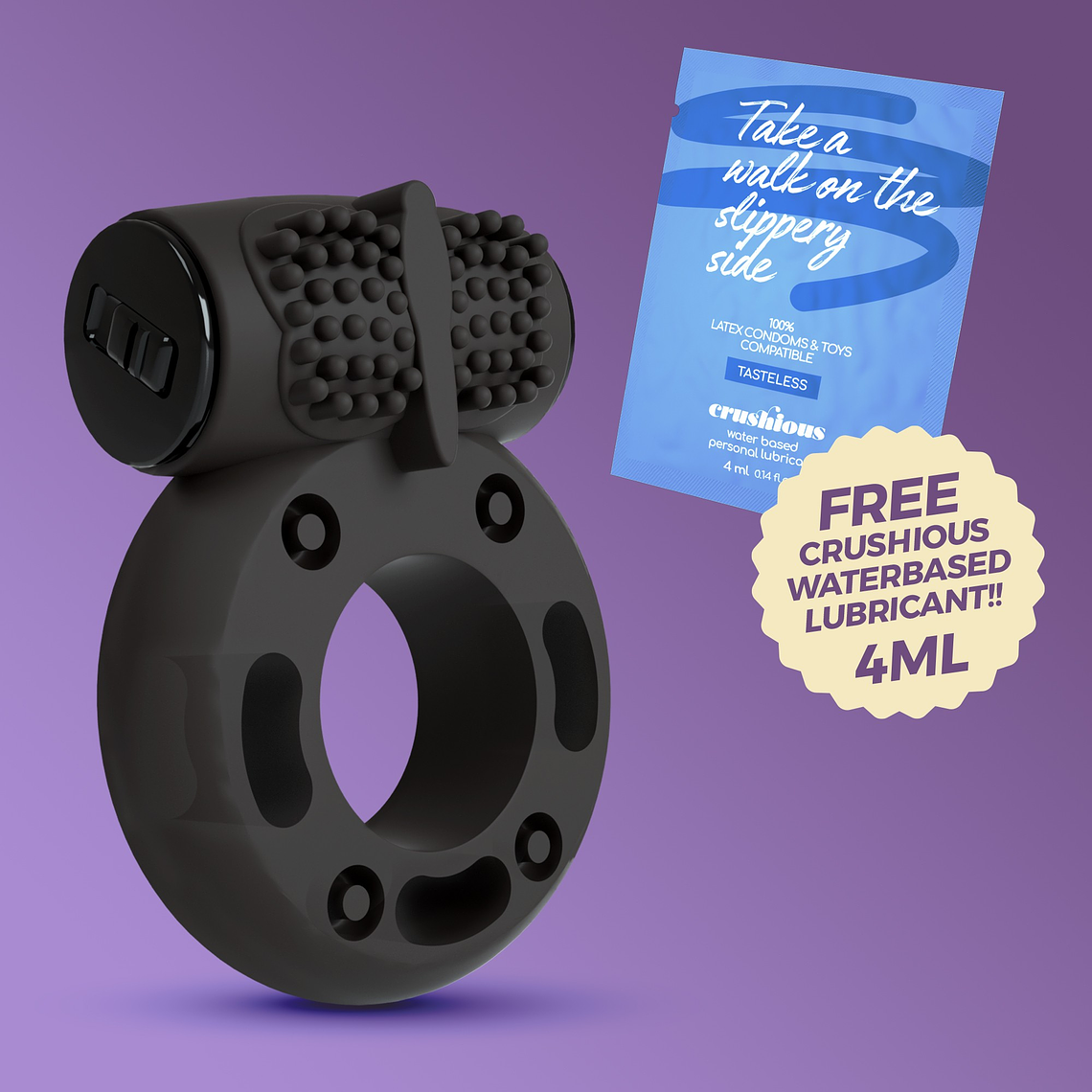 ANEL PARA O PÉNIS COM BALA VIBRATÓRIA BOOSTER CRUSHIOUS 1