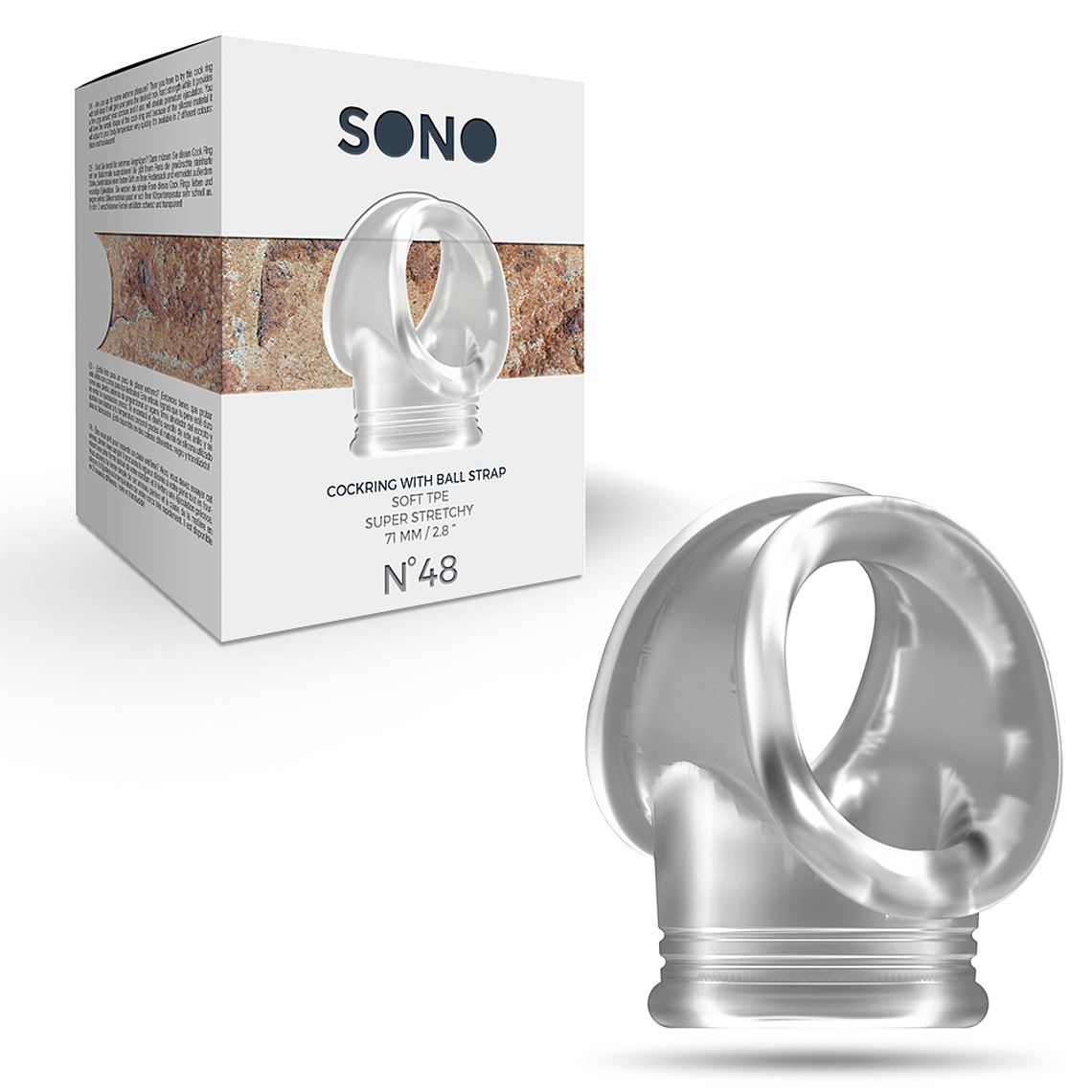 ANEL PARA O PÉNIS COM ALÇA PARA TESTÍCULOS SONO Nº48 TRANSPARENTE 2