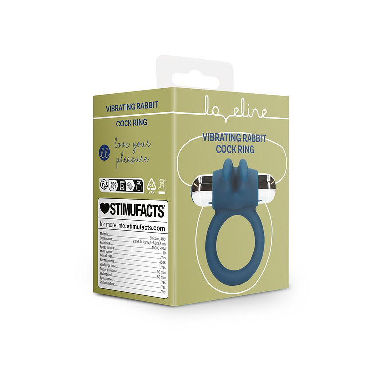 ANEL PARA O PÉNIS COM VIBRAÇÃO RABBIT BALTIC BLUE LOVELINE 2