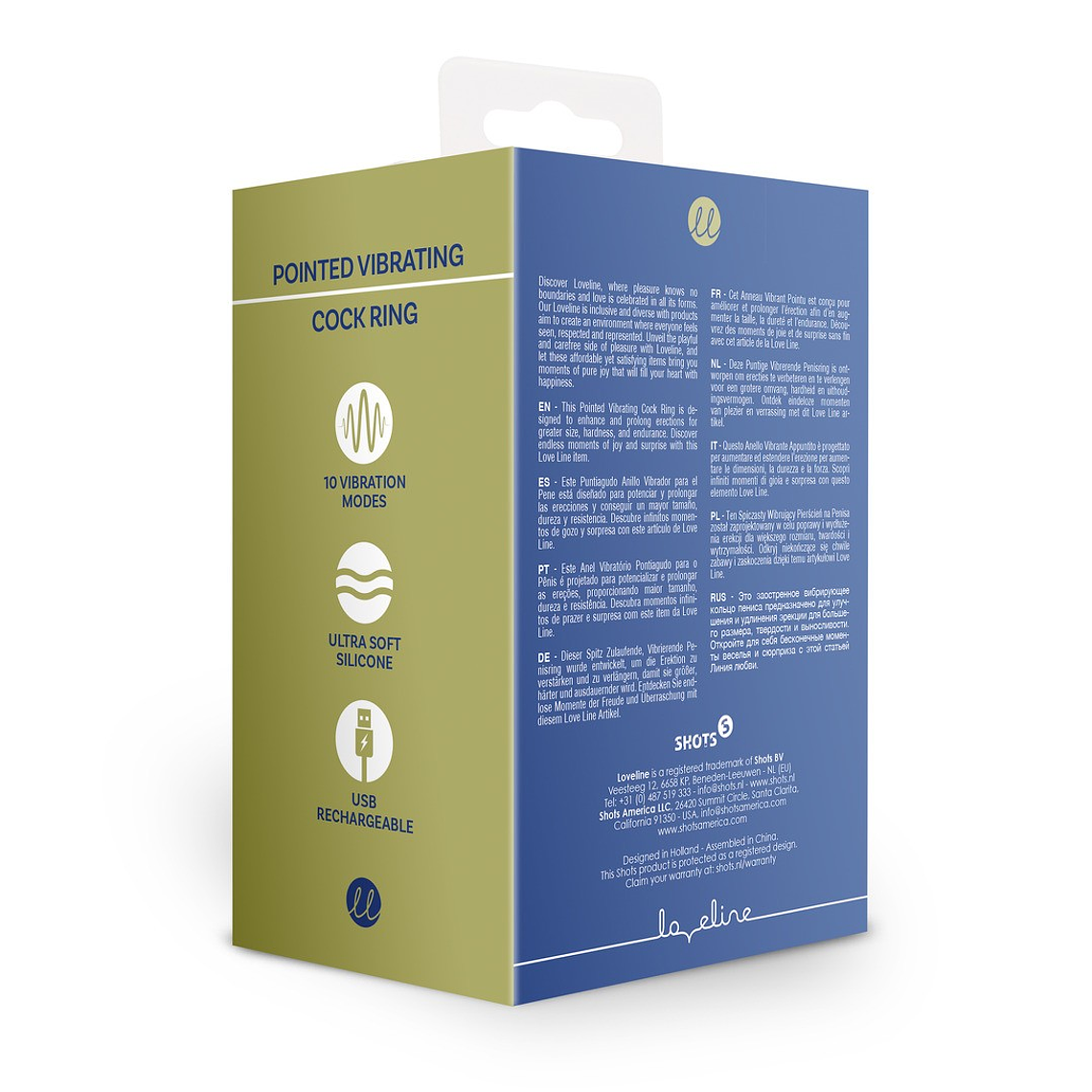 ANEL PARA O PÉNIS COM VIBRAÇÃO POINTED BALTIC BLUE LOVELINE 3