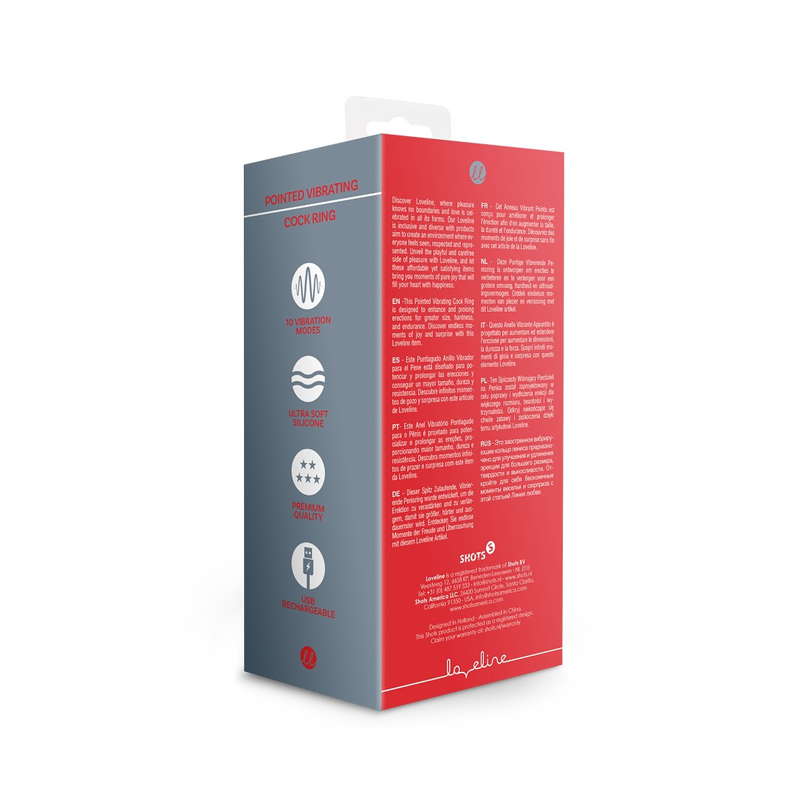 ANEL PARA O PÉNIS COM VIBRAÇÃO POINTED LICORICE BLACK LOVELINE  3