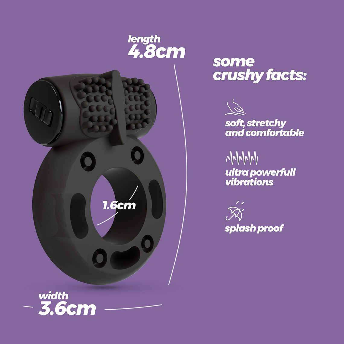 ANEL PARA O PÉNIS COM BALA VIBRATÓRIA BOOSTER CRUSHIOUS 14