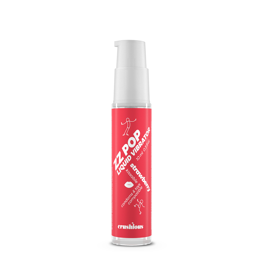 VIBRADOR LÍQUIDO ZZ POP COM AROMA MORANGO 10ML CRUSHIOUS 2