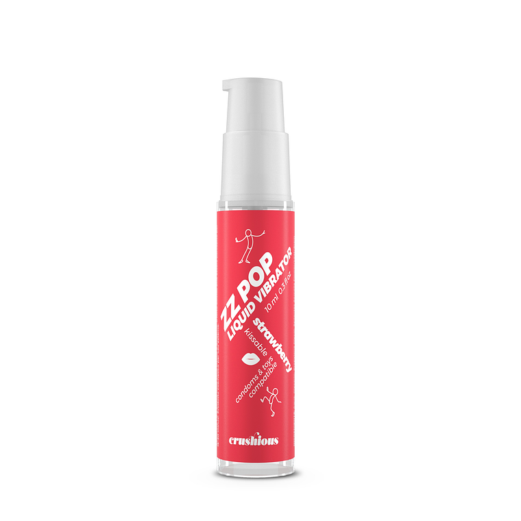 VIBRADOR LÍQUIDO ZZ POP COM AROMA MORANGO 10ML CRUSHIOUS 2