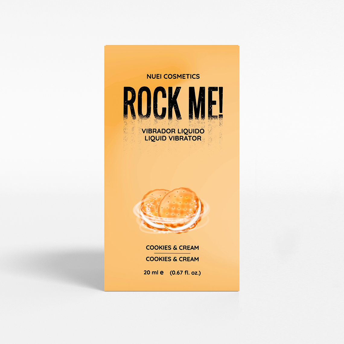 ROCK ME! VIBRADOR LÍQUIDO BISCOITO E NATA 20 ML NUEI 2