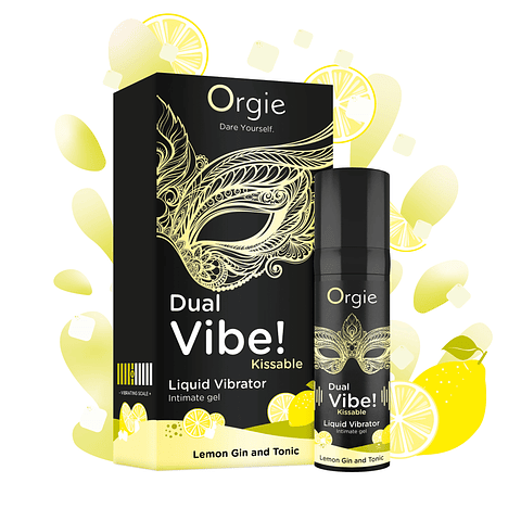 VIBRADOR LÍQUIDO COM SABOR A GIN TÓNICO DE LIMÃO DUAL VIBE 15ML ORGIE