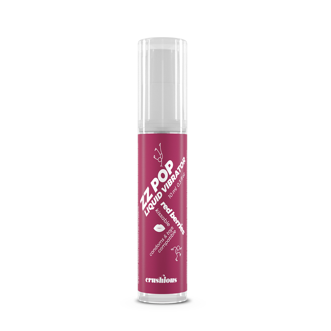 VIBRADOR LÍQUIDO ZZ POP COM AROMA FRUTOS VERMELHOS 10ML CRUSHIOUS 3
