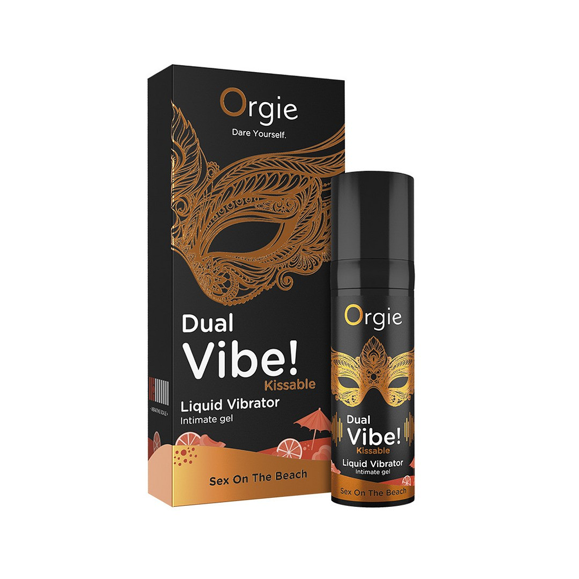 VIBRADOR LÍQUIDO BEIJÁVEL DUAL VIBE SEX ON THE BEACH 15ML ORGIE 3