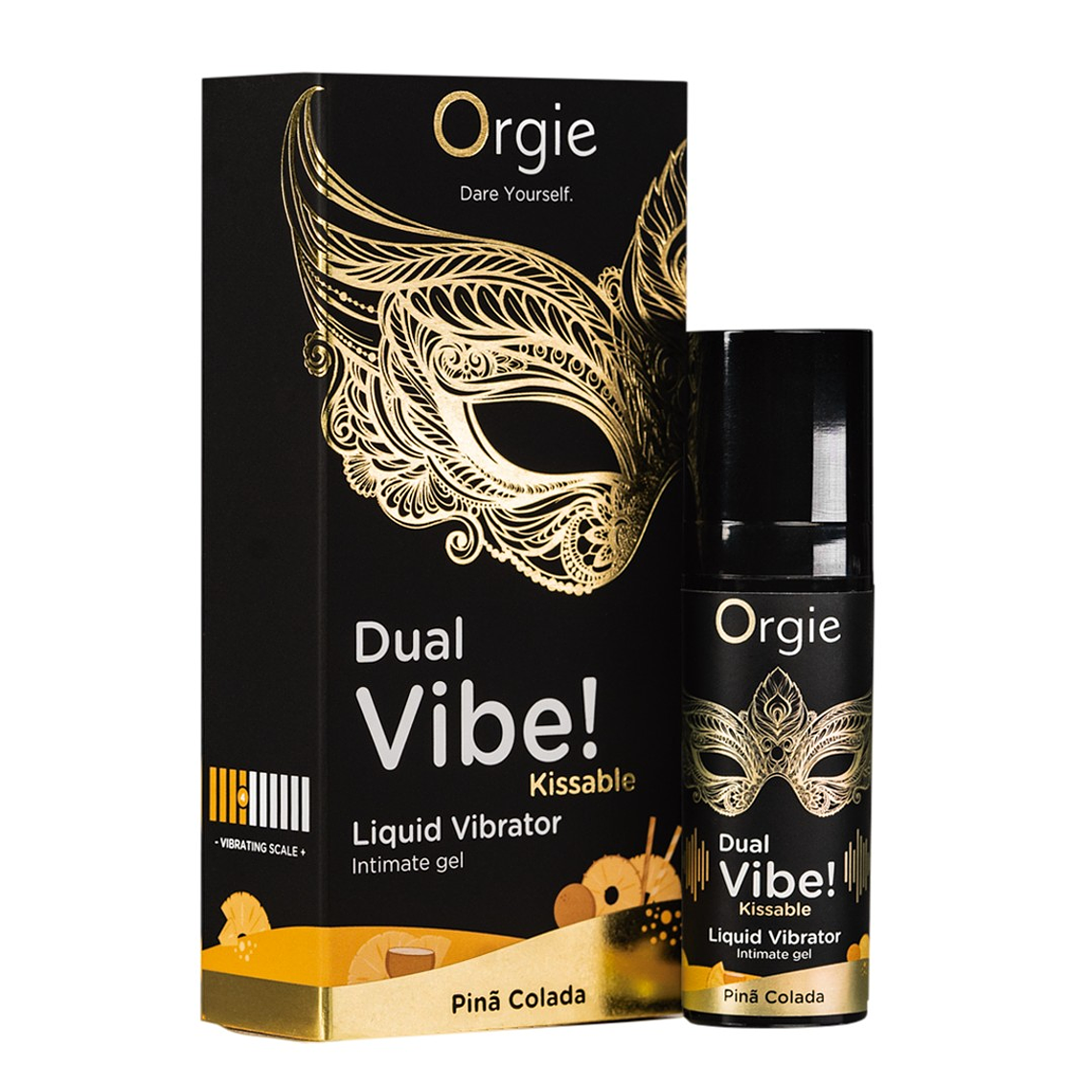 VIBRADOR LÍQUIDO COM SABOR A PIÑA COLADA DUAL VIBE 15ML ORGIE 5