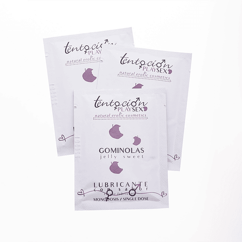 20 MONODOSES DE LUBRIFICANTE COM SABOR A GOMAS 5ML TENTACIÓN PLAY SEX