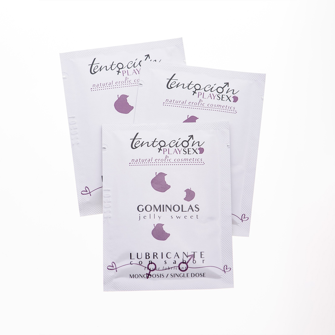 20 MONODOSES DE LUBRIFICANTE COM SABOR A GOMAS 5ML TENTACIÓN PLAY SEX 1