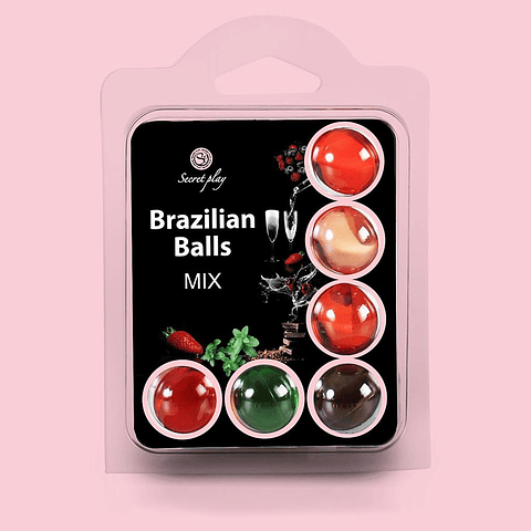 BOLAS LUBRIFICANTES BEIJÁVEIS BRAZILIAN BALLS MULTISABORES 6 X 4GR