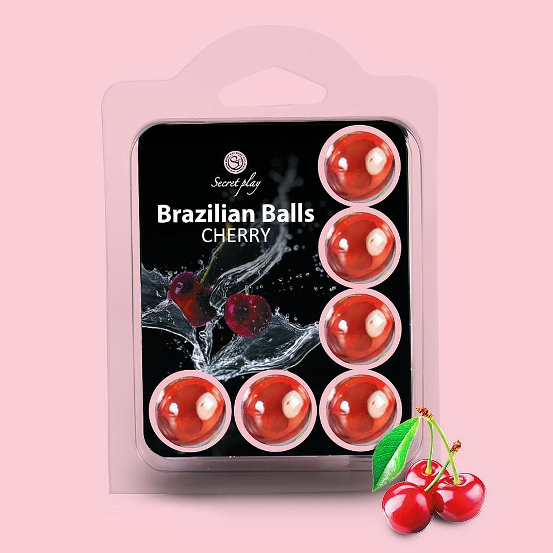 BOLAS LUBRIFICANTES BEIJÁVEIS BRAZILIAN BALLS SABOR A CEREJA 6 X 4GR 1