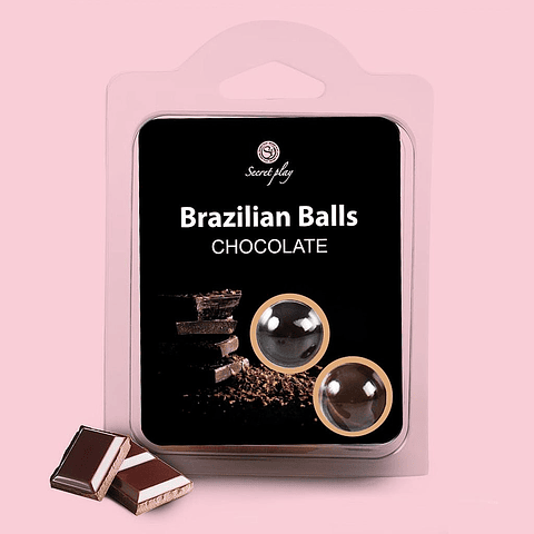 BOLAS LUBRIFICANTES BEIJÁVEIS BRAZILIAN BALLS SABOR A CHOCOLATE 2 X 4GR