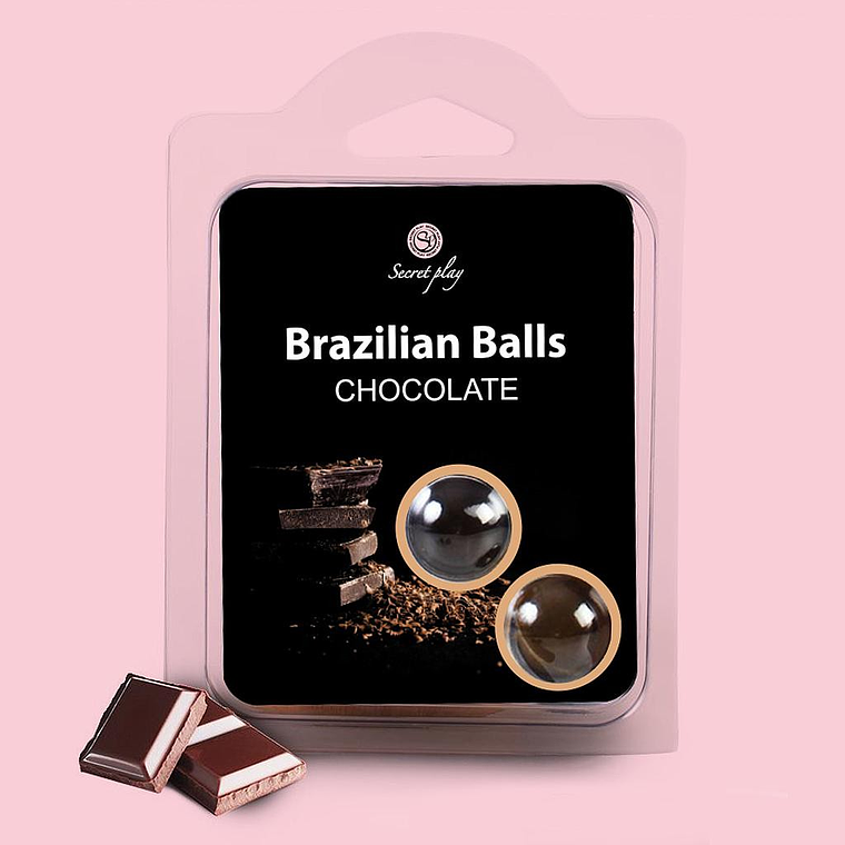 BOLAS LUBRIFICANTES BEIJÁVEIS BRAZILIAN BALLS SABOR A CHOCOLATE 2 X 4GR 1