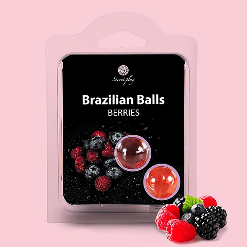 BOLAS LUBRIFICANTES BEIJÁVEIS BRAZILIAN BALLS SABOR A FRUTOS DO BOSQUE 2 X 4GR