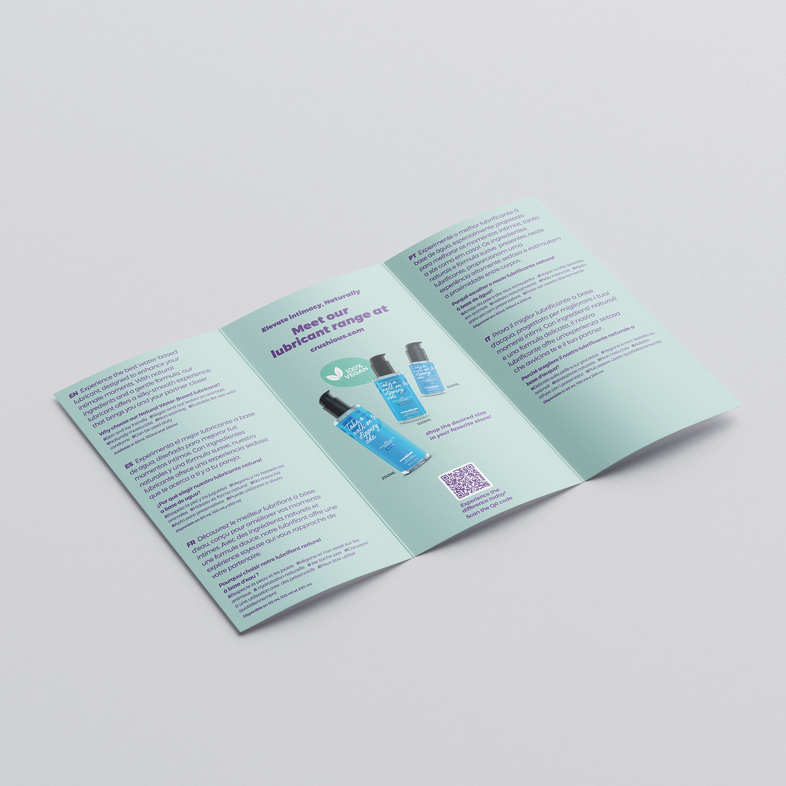 AMOSTRA LUBRIFICANTE NATURAL CRUSHIOUS 4ML COM FOLHETO 4