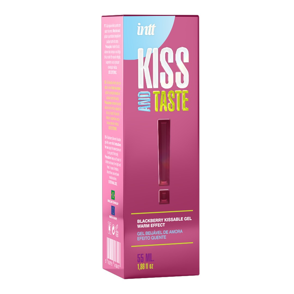 GEL BEIJÁVEL COM EFEITO CALOR KISS AND TASTE AROMA AMORA INTT 55ML 3