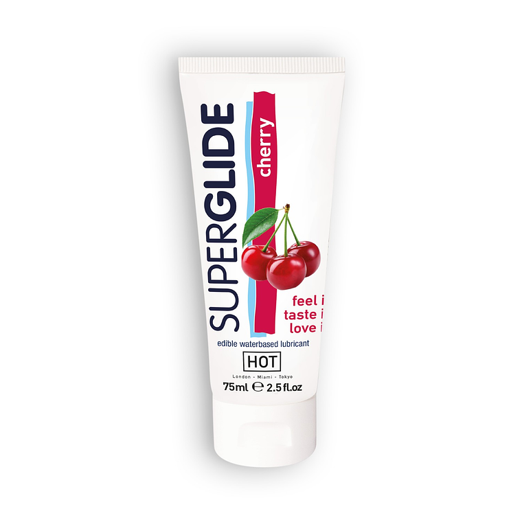 LUBRIFICANTE COMESTÍVEL HOT™ SUPERGLIDE CEREJA 75ML 1
