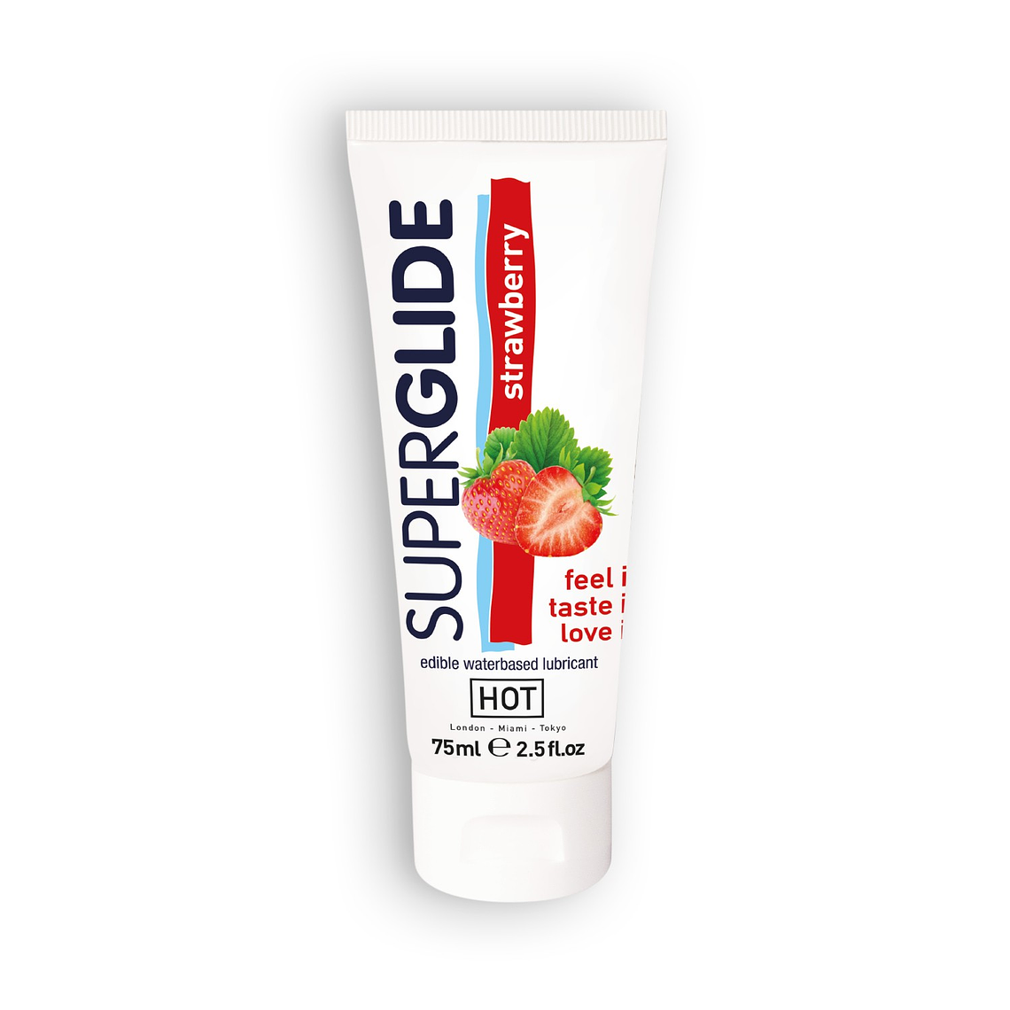 LUBRIFICANTE COMESTÍVEL HOT™ SUPERGLIDE MORANGO 75ML 1