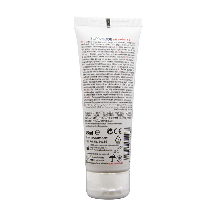 LUBRIFICANTE COMESTÍVEL HOT™ SUPERGLIDE MORANGO 75ML 2