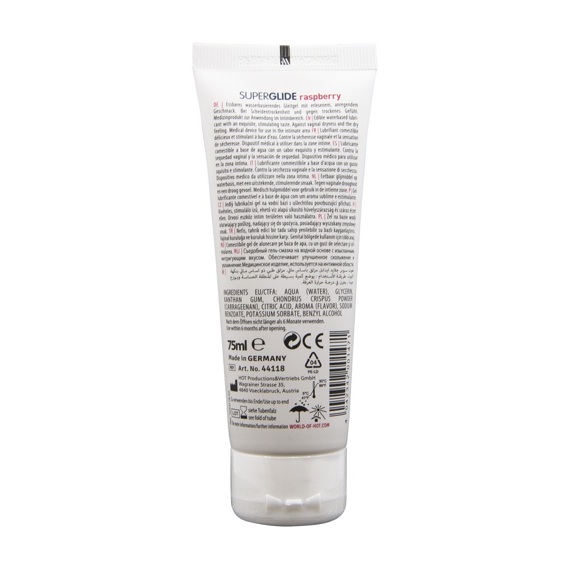 LUBRIFICANTE COMESTÍVEL HOT™ SUPERGLIDE FRAMBOESA 75ML 2
