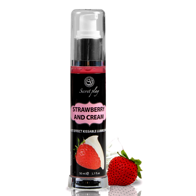 LUBRIFICANTE DE EFEITO CALOR COM SABOR A MORANGO COM NATAS 50 ML SECRET PLAY 3