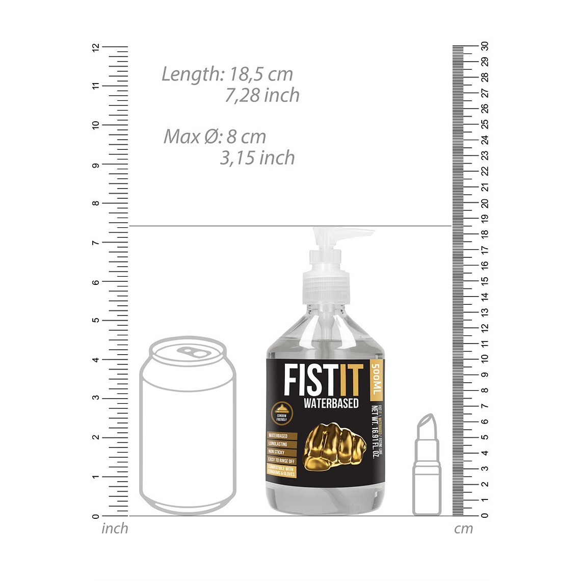 LUBRIFICANTE À BASE DE ÁGUA 17 FL OZ 500 ML FIST IT  5