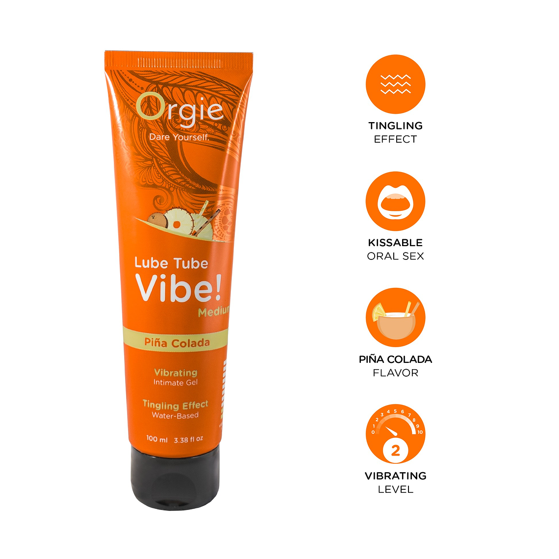 LUBRIFICANTE LUBE TUBE VIBE! PIÑA COLADA MÉDIA INTENSIDADE ORGIE 100ML 1