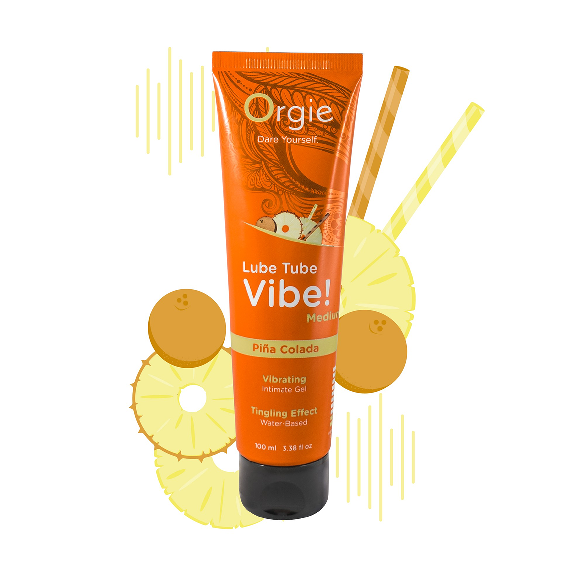 LUBRIFICANTE LUBE TUBE VIBE! PIÑA COLADA MÉDIA INTENSIDADE ORGIE 100ML 3