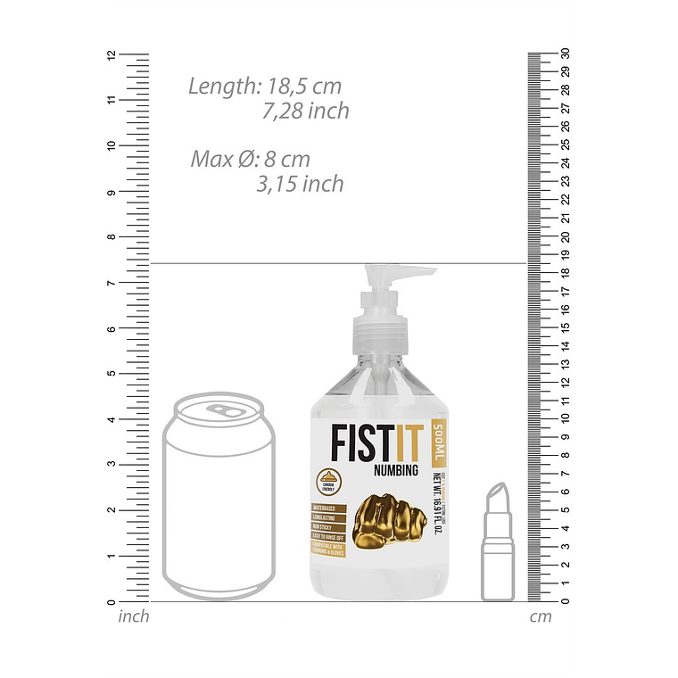 LUBRIFICANTE PARA FISTING NUMBING 17 FL OZ 500 ML FIST IT 5